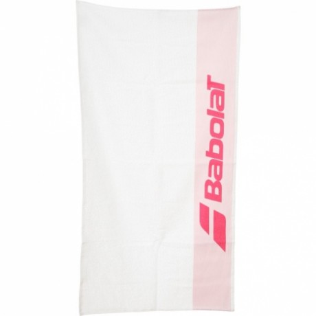 Serviette Babolat blanche et rose