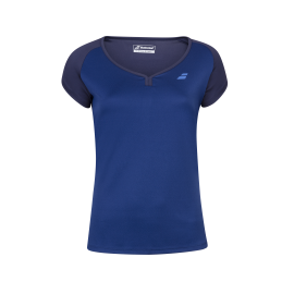 Tee-shirt Babolat play cap sleeve lady bleu marine